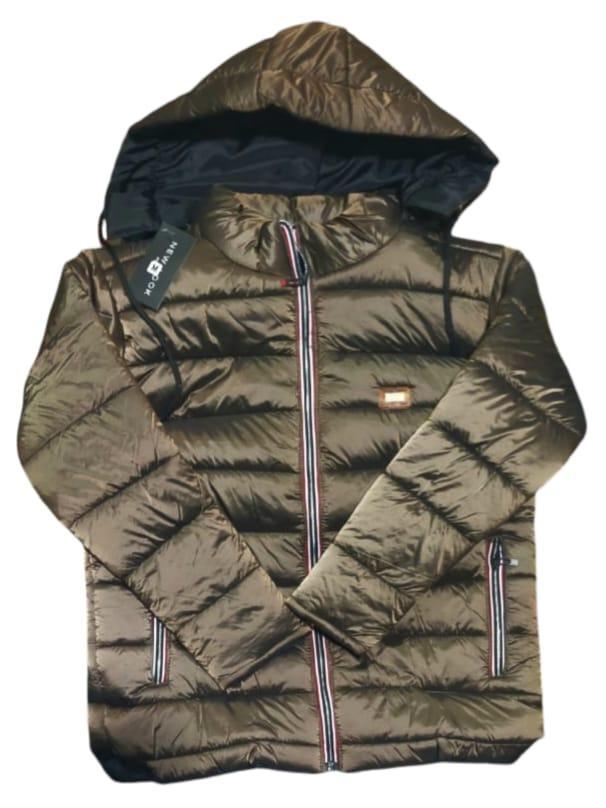 Men's 1 Pc Brown Parachute Hooded Neck Puffer Jacket